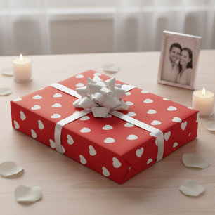 Sweetheart Red & White Valentine Hearts Wrapping Paper
