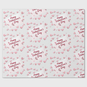 Sweetheart Scatter: Coral and Pastel Pink Hearts Wrapping Paper