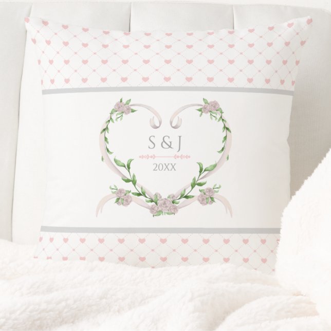 Sweetheart Soft Pink Romantic Valentines Throw Pillow (The sweetest personalized gift for a romantice Valentine's Day )