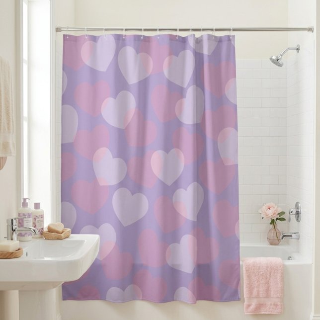 Sweetheart Sprinkle | Heart Pattern Shower Curtain (Creator Uploaded)