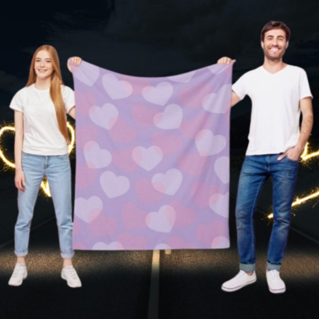 Sweetheart Sprinkle | Lavender Heart Fleece Blanket (Creator Uploaded)