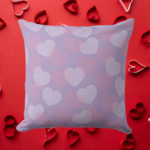 Sweetheart Sprinkle   Pink & White Hearts  Throw Pillow