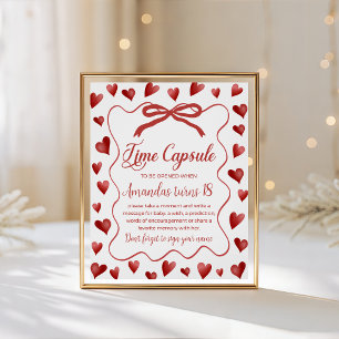 Sweetheart Time Capsule Card Pedestal Sign