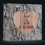 Sweetheart Tree Customizable Binder<br><div class="desc">Do you remember the days of carving your loved ones initials in a tree trunk? Well, that just got a whole lot easier! This Sweetheart Tree customizable binder features a background of white oak bark. On the front of the binder, a spot has been cleared to reveal a wooden heart...</div>
