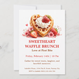 Sweetheart Waffle Brunch - Valentine Breakfast Invitation