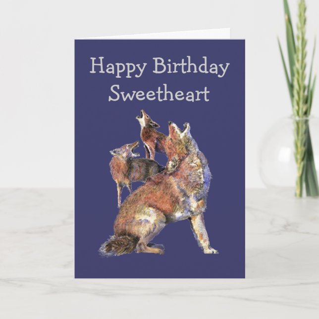 Sweetheart Wild Thing Birthday Fun Coyotes Animals Card (Front)