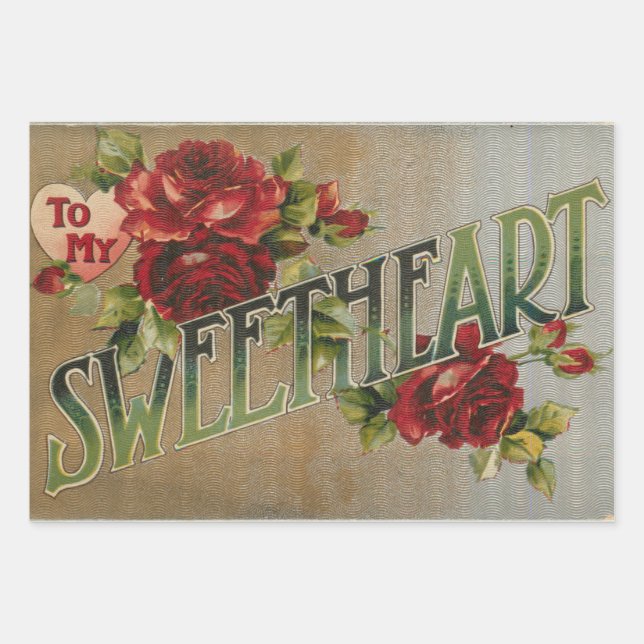 Sweetheart wrapping paper with a vintage touch! (Front 2)