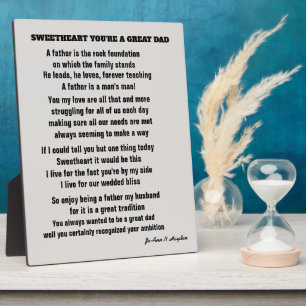 SWEETHEART YOU'RE A GREAT DAD poem   Gift Box Plaque