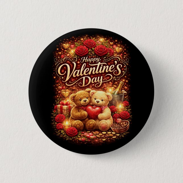 Sweethearts Forever 2 Inch Round Button (Front)