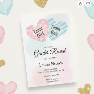 Sweethearts Gender Reveal Party Announcement