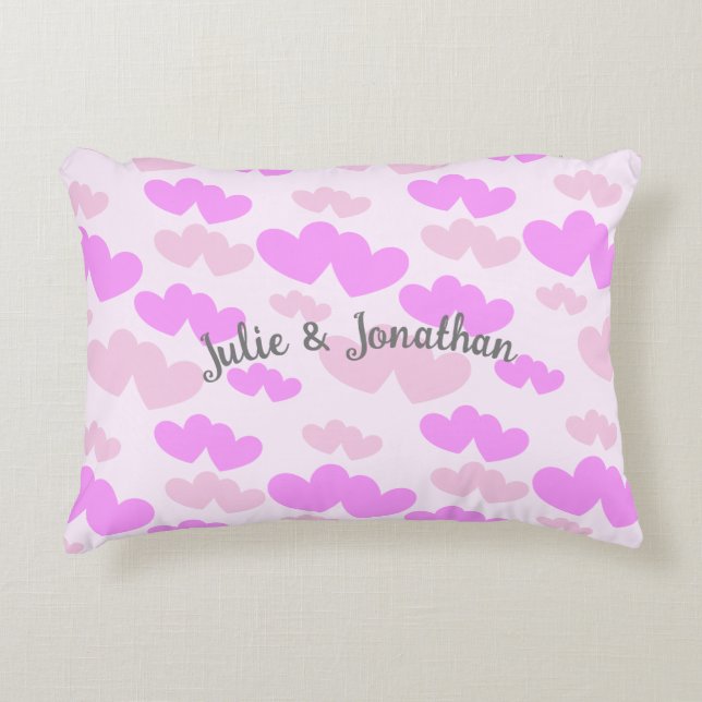 Sweethearts Names Accent Pillow (Front)