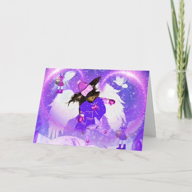 Sweetheart's Snow Angel Greeting Card (Front)