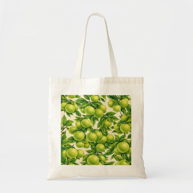 Sweetie Green Citrus Fruit Pattern Tote Bag (Front)