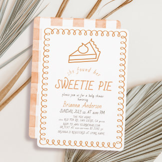 Sweetie Pie Doodle Orange Bridal Shower Invitation