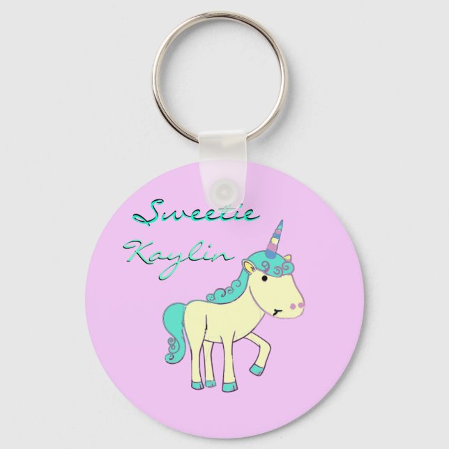 Sweetie the Unicorn Keychain - Customized (Front)