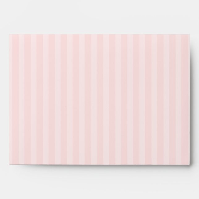 Sweetly Chic Pastel Pink and White Stripe Envelope (Front)