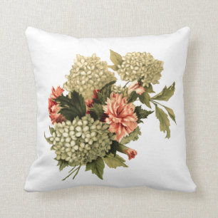 Sweetly Feminine Vintage Bouquet Throw Pillow