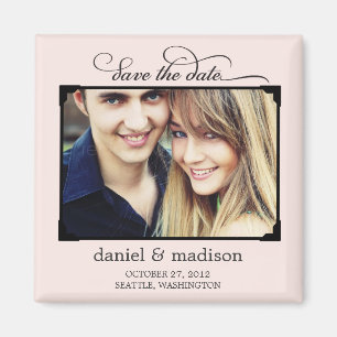 Sweetly Framed Save The Date Magnet - Pink