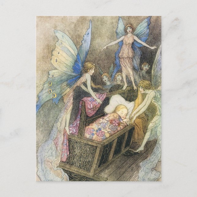 Sweetly Singing Around Thy Bed Print Postcard (Front)