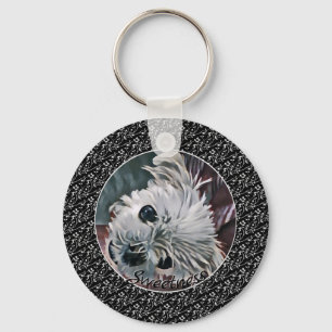 Sweetness-Black-Puppy-ANY-PHOTO-TEMPLATE- Keychain
