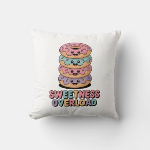 Sweetness Overload Doughnut Kids Throw Pillow
