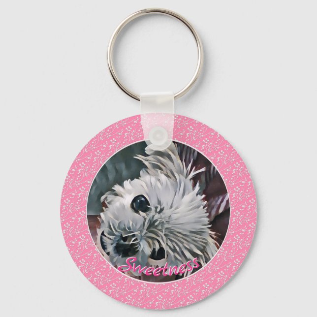 Sweetness-Pink-Puppy-ANY-PHOTO-TEMPLATE- Keychain (Front)