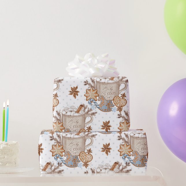 Sweets and Baby  it is cold outside  Wrapping Pape Wrapping Paper (Party Gifts)