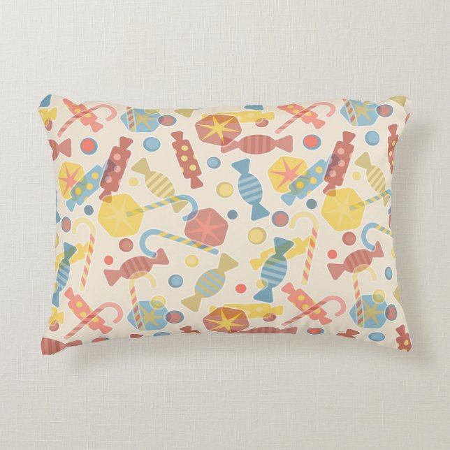 Sweets And Candy Pattern Accent Pillow (Front)