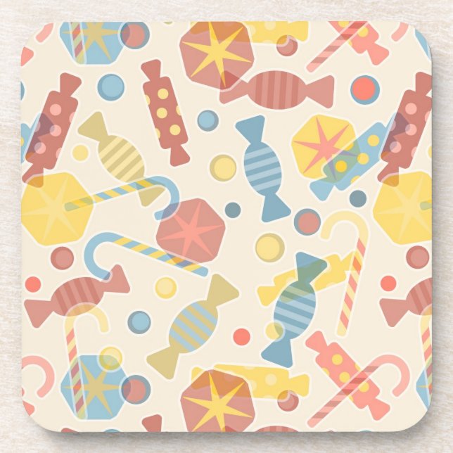 Sweets And Candy Pattern Coaster (Front)