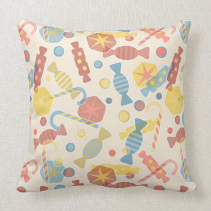 Sweets And Candy Pattern Throw Pillow