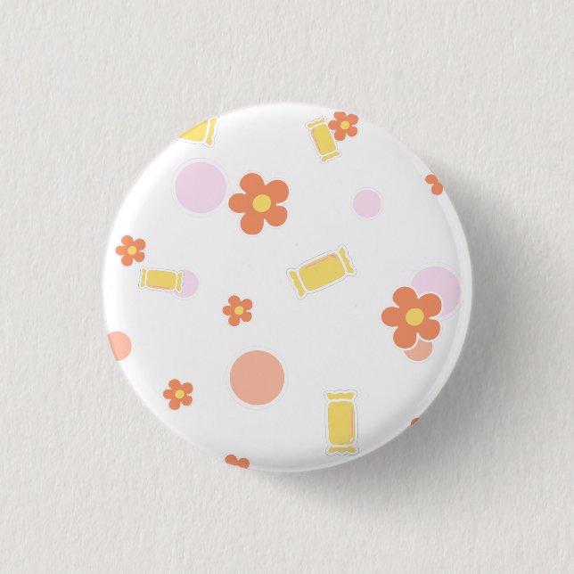 sweets and flowers 1 inch round button (Front)