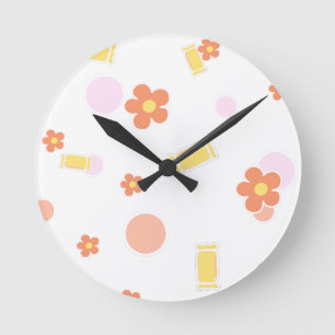 sweets and flowers round clock