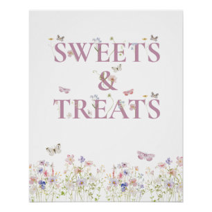 Sweets and Treats Favours Butterfly Floral Garden Poster