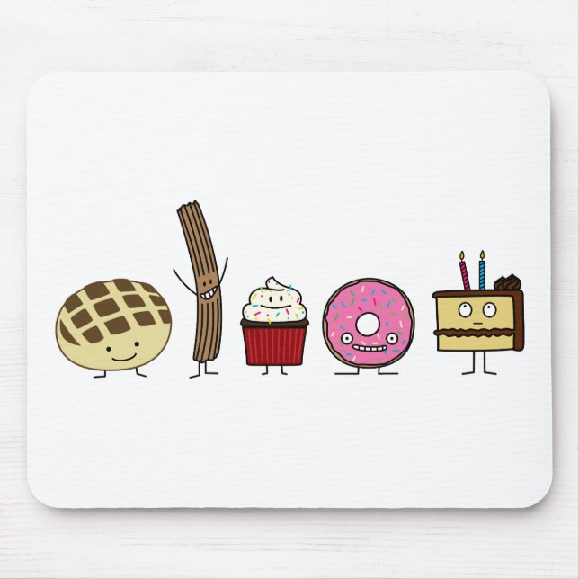 Sweets bread pan dulce churro doughnut cake mouse pad (Front)