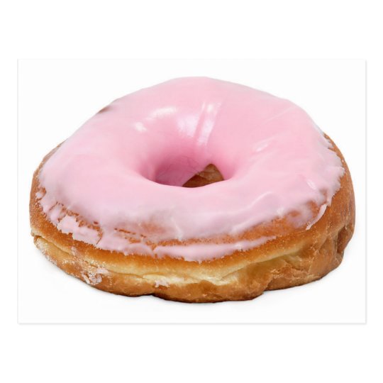 Sweets Dessert Food Pink Frosted Doughnut Postcard