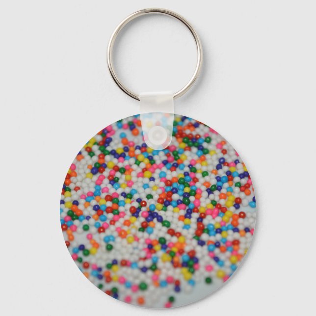 Sweets Dessert Rainbow Pattern Cake Cupcake Art Keychain (Front)