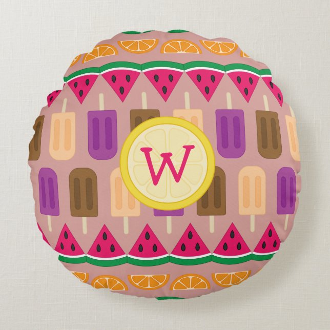 Sweets d'été Coussin rond (Devant)