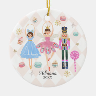 Sweets Personalized Nutcracker Macaroon Ceramic Ornament