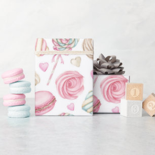 Sweets Pink Watercolor Pattern  Wrapping Paper