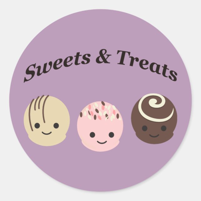 Sweets & Treats! Chocolates Classic Round Sticker (Front)