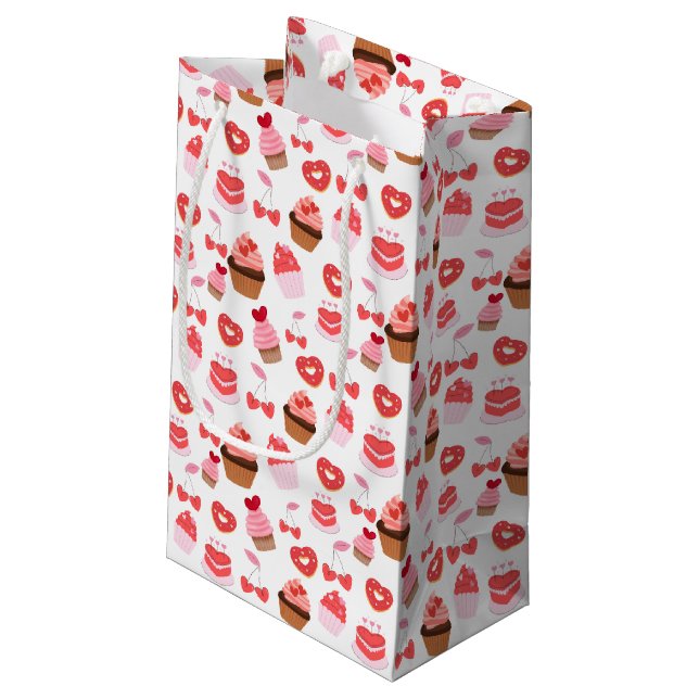 Sweets Valentine's Day Gift Wrap Party Supplies Small Gift Bag (Back Angled)