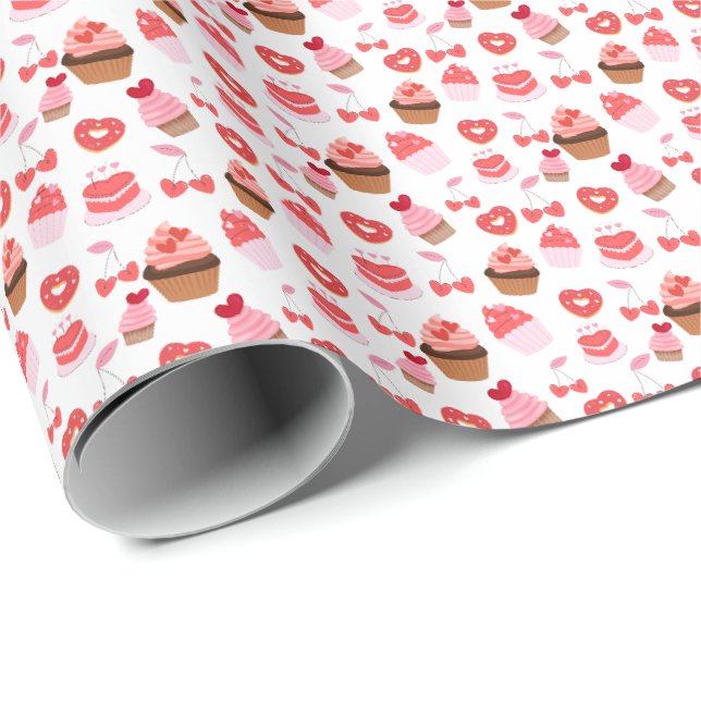 Sweets Valentine's Day Gift Wrap Wrapping Paper (Roll Corner)