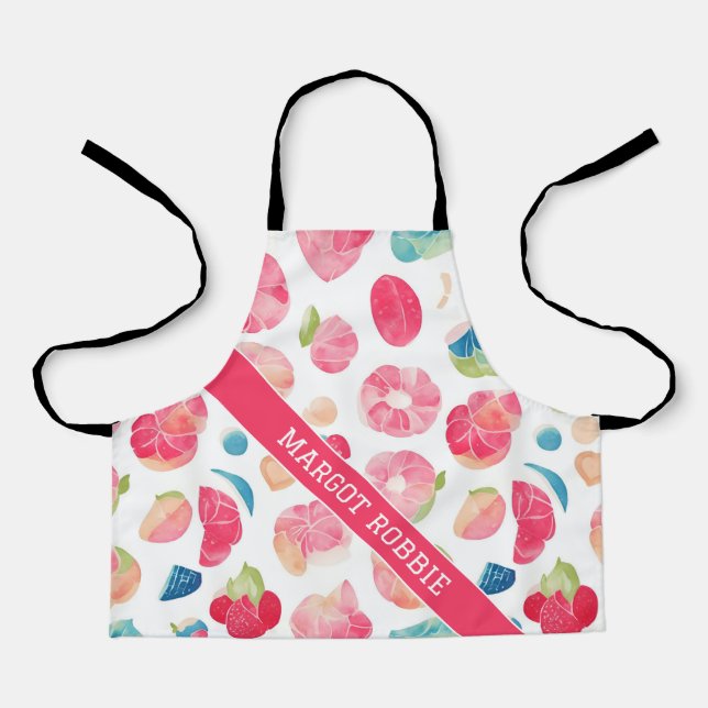Sweets Watercolor Colourful Personalized Pattern Apron (Front)