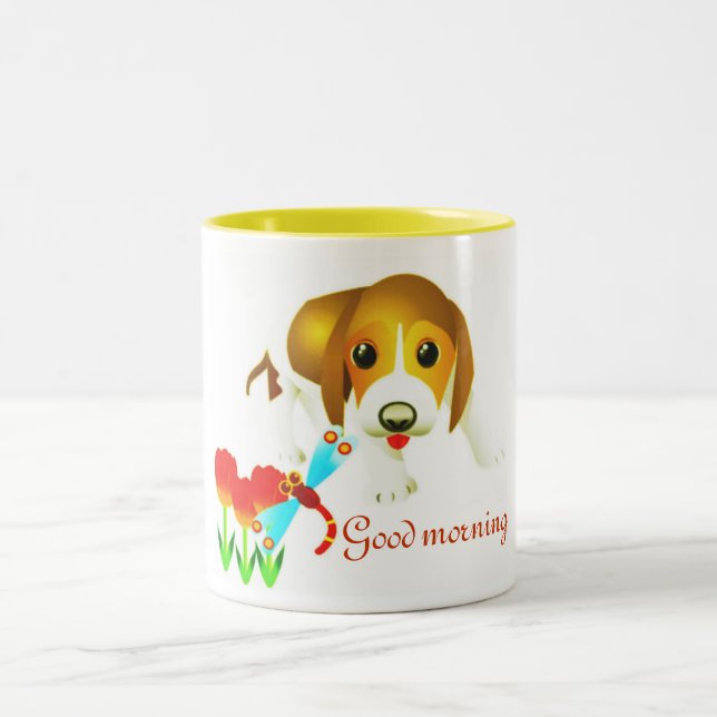 Sweety Dog Two-Tone Coffee Mug (Center)