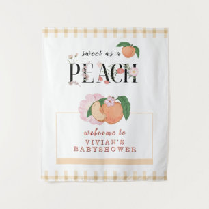 Sweety Little Peach Baby Shower Welcome Tapestry