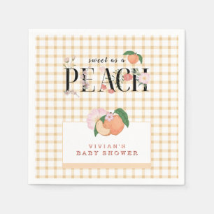 Sweety Little Peach & Floral Baby Shower Napkin