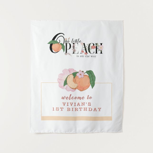 Sweety Little Peach Welcome Tapestry (Front)