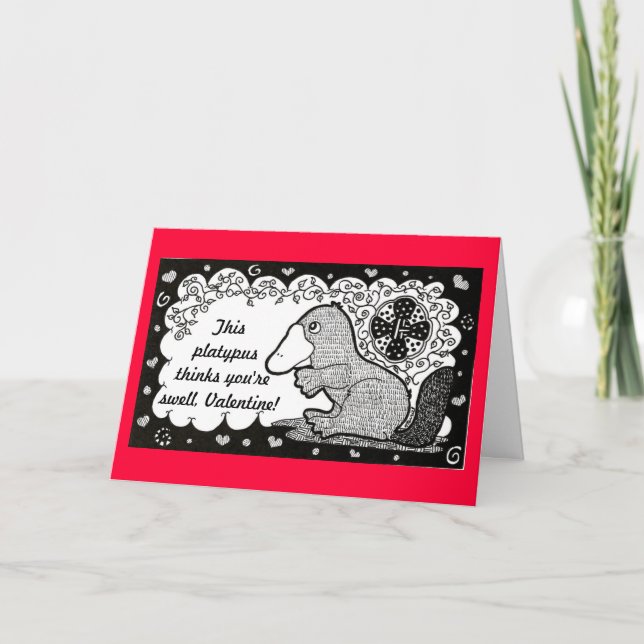 Swell Platypus Valentine's Day Card (Front)