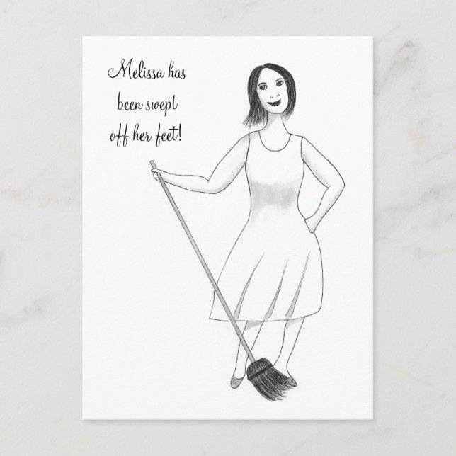 Swept Off Her Feet Bridal Shower Invite Postcards (Front)