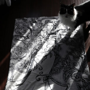 Swept up Ink Goddess Pagan Art Fleece Blanket